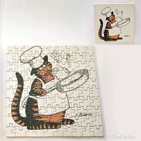 Great American Puzzle Factory Mp114 Vintage Gapfactory Kliban Chefcat 100piece 7x7 Mini 1980 Jigsaw Complete