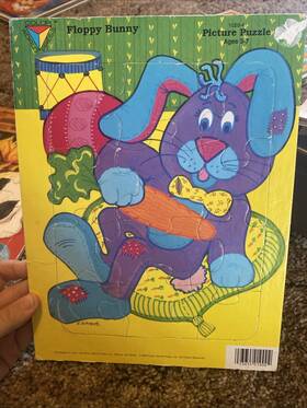 Guild 023655010002 Vintage 1989 Sleepy Puppy Floppy Bunny Board Puzzles