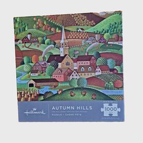 Hallmark 763795160358 Puzzle Thanksgiving Fall Autumn Hills Turkey 1000 All Pieces Included