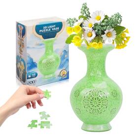 Hw-152-pthp-big Hiwhy Led 3d Puzzle Vase For Adults Challenging Floral Decor Craft Ice Crystal D