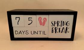1954452 Hobby Lobby 9 Piece Wooden Block Holiday / Event Countdown Calendar Box
