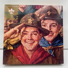 Jaymar 031716022758 Norman Rockwell Salute Boy Scouts Of America Jamar 540 Piece Puzzle 18 Inch X24