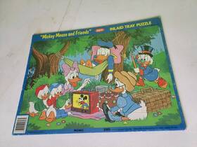 Jaymar B7cc151b-2561- Disney Inlaid Tray Puzzle Mickey And Friends Donald Daisy Duck Scrooge Vintage Usa