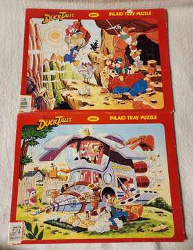 Jaymar Specialties 031716023113 Vintage 1986 Disney Duck Tales 2 Inlaid Tray Puzzles Lot 30 Piece