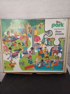 036006 Judy 089863360063 Vtg Large Floor Puzzle The Park Parts Only Usa 1976 Missing 1 Piece