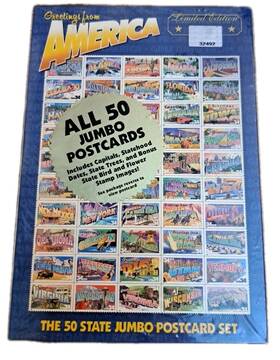 Jumbo 400984601147 New Sealed Usps 50 State Postcard Set Limited Edition Greetings From Us
