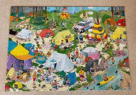 Jumbo 710126190869 Van Haasteren Camping Forest 2020 1000 Piece Jigsaw Puzzle Complete