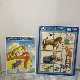 Landall/patch Products 087577070254 Vintage Preschool Puzzle Lot Beginners Bible 1998 Opposites 1999 Read Desc