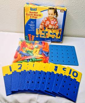 Lauri 700239024470 Number Puzzle Boards And Pegs Foam Pre-owned