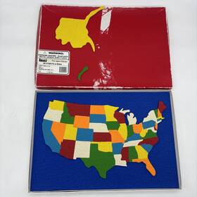 Lr-2109 Lauris Teaching Toys 700239021097 Vintage 1995 Lauri Foam Puzzle Fit-a-state 50 State Map Complete