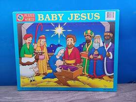 Leap Year Publishing 788958139651 Baby Jesus Puzzle World Frame Tray 2002 12 Piece