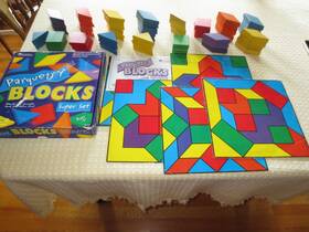 Learning Resources 765023002058 Parquetry Blocks Super Set With Game Instructions Extra