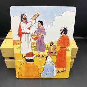 Lifeway 780633013943 Vintage Religious Children S Wooden Puzzle Jesus Fed The People Htf