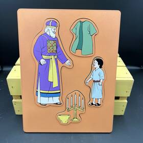 Lifeway 780633019877 Vintage Religious Children S Wooden Puzzle 1 Samuel 2 18-20 Ages 2-3