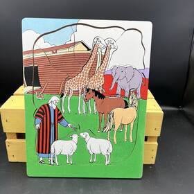 Lifeway 780633019907 Vintage Religious Children S Wooden Puzzle Noah Obeyed God Ark