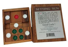 Mandala Box Company 624137105454 Setting Sun Puzzle Game All Walnut Wood 1996 Open Complete