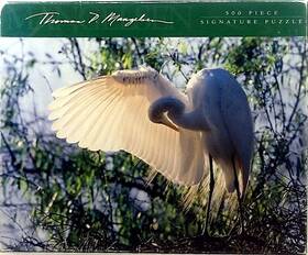 Mangelsen Images Of Nature 766632128375 Le Danseur Great Egret Signature 500 Pc 18x14 Puzzle