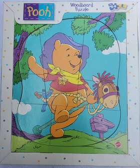 Mattel 074299411434 Vintage 1998 Wood Board Winnie The Pooh Puzzle 9.5 Inch X 11.5 New In Box