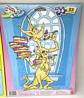 Mattel 074299411595 Dr Seuss Frame Tray Puzzle 25 Piece Cardboard Vintage 1997