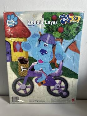 Mattel 074299419249 1999 Blues Clues Cardboard Tray Puzzle Rare Double Layer Picture