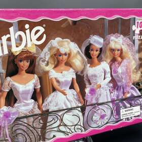 44106 Mattel 078206041066 Sealed Vintage 1996 Wedding Barbie 100 Piece Puzzle 16 X 11 Inch New