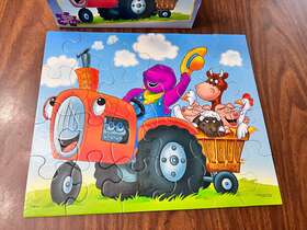 Mb 032244043659 Barneys Great Adventure Puzzle 24 Piece Kids Dinosaur Tractor Farm Animals Vtg