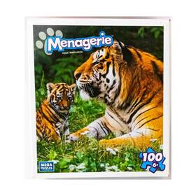 Mega Puzzles 072348084707 Puzzle Menagerie - Tigers 100 Pieces Vg /ex