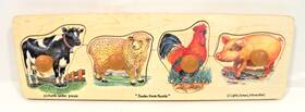 Melissa & Doug 000772000673 Jumbo Wooden Knob Farm Puzzle - Vintage And Non-toxic Ages 1 Up