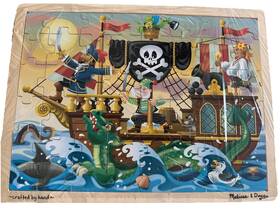 Melissa & Doug 000772038003 And 48 Pc Puzzle Pirate Adventure In Wooden Tray