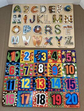 Melissa & Doug 000772038324 Two And Puzzles Alphabet Art Puzzle Jumbo Numbers Chunky
