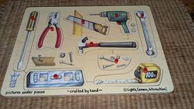 Melissa & Doug 000772900010 Lights Camera Interaction And Wooden Tools Peg Puzzle Ages 2-4