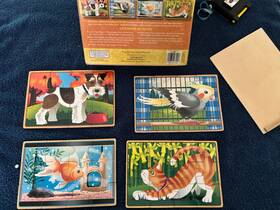 Melissa & Doug Md3790 And Wooden Jigsaw Puzzles In A Box Pets 12-piece X 4 Complete