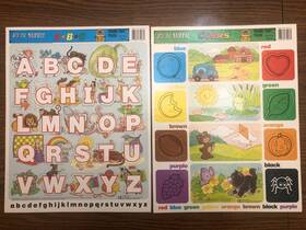 Merrigold Press 033500759031 Vintage 1988 Children Learning Frame Tray Puzzles Abcs Colors