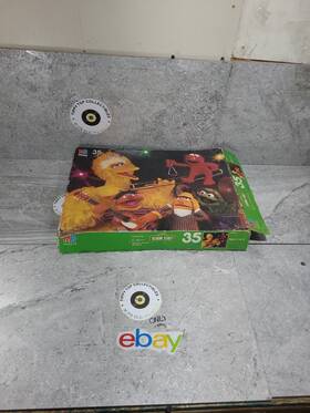 Milton Bradley 032244040641 Vtg Sesame Street Mb Lot 2 Puzzles Christmas Band Big Bird Elmo Bert Ernie