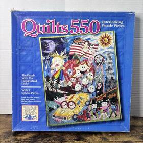 Milton Bradley 032244043567 Vtg 1992 Mb Quilts 550 Piece Jigsaw Puzzle Inch Happy Memory Etsuko Sugita