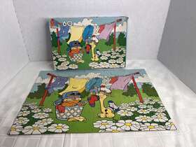 Milton Bradley 032244043789 Mb Garfield And Odie 16x11 In Laundry Scene Used Complete 60 Pc Puzzle Jim Davis