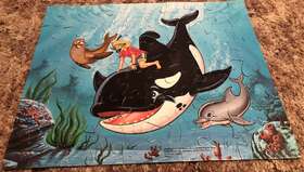 Milton Bradley 032244045837 Mb Warner Brothers Vintage 60 Piece Puzzle Inch Free Willy Complete 1995