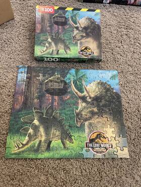 Milton Bradley 032244047695 Vintage Mb Jurassic Park The Lost World 100 Piece Jigsaw Puzzle Complete 1997