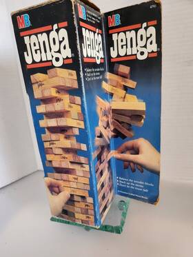 Milton Bradley 032244047930 Original Vtg 1986 Jenga Game By Complete With Plastic Case Inside