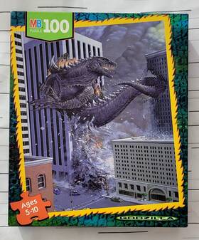 Milton Bradley 032244048838 Vintage Mb Godzilla 100 Puzzle Complete