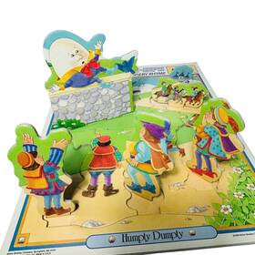 Milton Bradley 032244049576 Vintage Humpty Dumpty Puzzle Ups 1988 Stand Up Nursery Rhyme Tray Ages 3-5