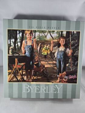 Milton Bradley 076930490938 Bob Byerley Summer Snapshot Jigsaw Puzzle 550 Piece Vintage 1999 Kids Overalls