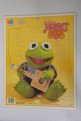 4480-1 Milton Bradley 1984 Mb Jim Hensons Muppet Babies Kermit 25 Piece Frame-tray Puzzle 11.5 X 14