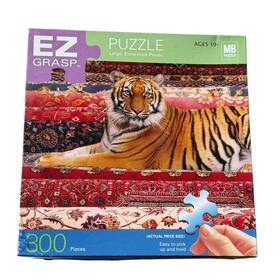 Milton Bradley 49428-d23 Ez Grasp Tiger At Rest 300 Pieces Puzzle Complete