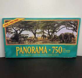 Milton Bradley 778988164839 Vtg Inch African Oasis Long Panorama Puzzle 3 Feet Wide 750 Pieces Hasbro 1995 Nos