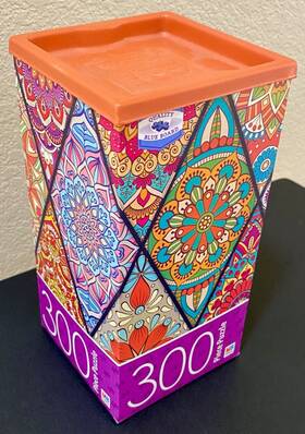 Milton Bradley 778988524244 300 Piece Patchwork Jigsaw Puzzle Inch Pattern 3 Rare Tall Box 2017