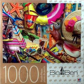 Milton Bradley Big Ben 778988567500 Holiday Beach Gear 1000 Pc 27 Inch X 20 Puzzle