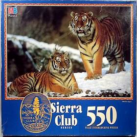 Milton Bradley Hasbro 032244043529 1993 Siberian Tigers Sierra Club Series 550 Pc 18 Inch X 24 Puzzle