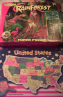 Milton Bradley Melissa And Doug Two 2 Used But Fabulous Educational Puzzles M D 4-ft Floor Rainforest Usa Map 073361081605