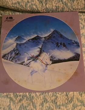 National Jigsaw Puzzle 078581060775 Snow Unicorn 500 Pc Stewart Daniels 1982 American Publishing
